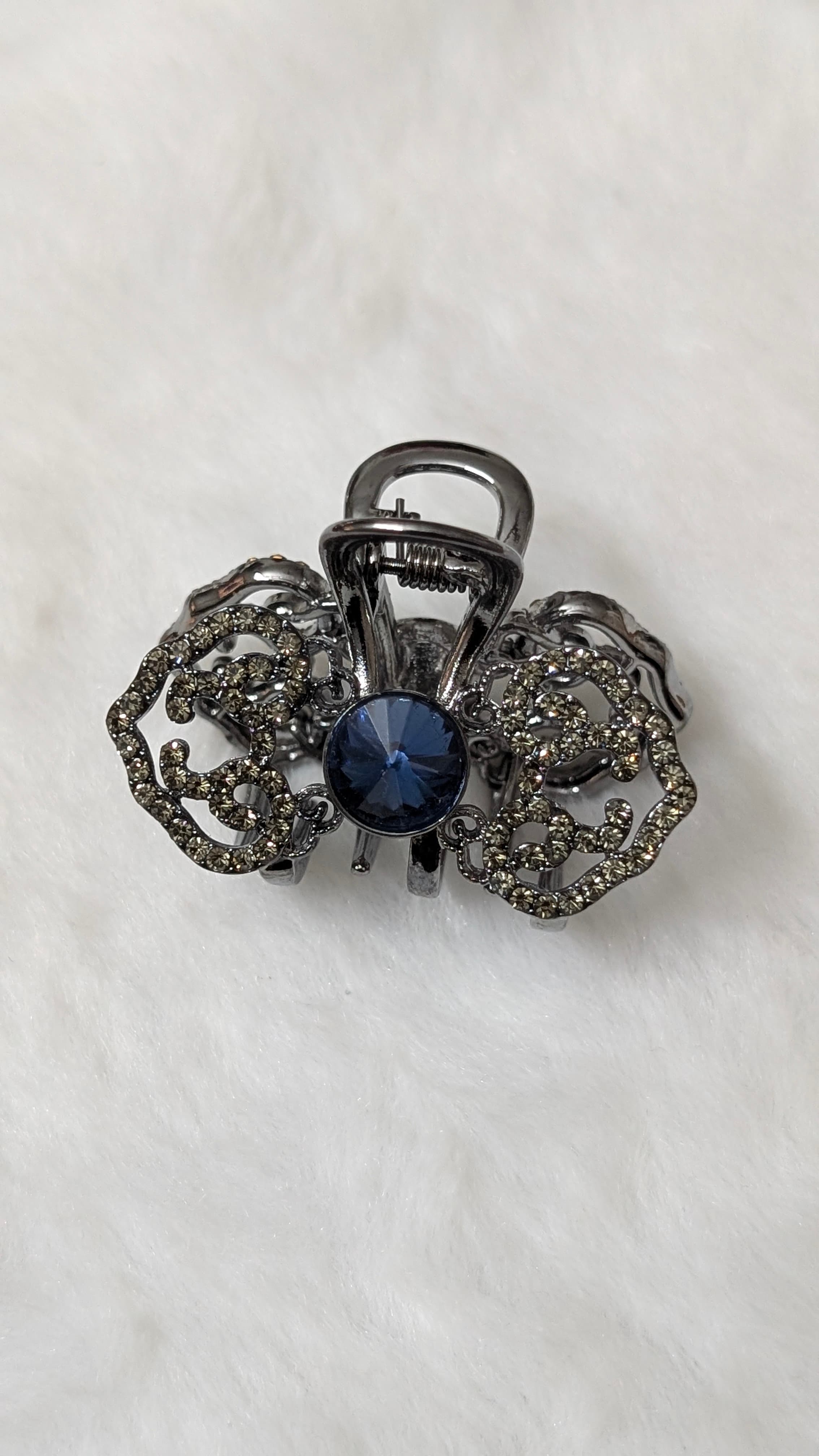Blue Crystal Hair Claw Clip