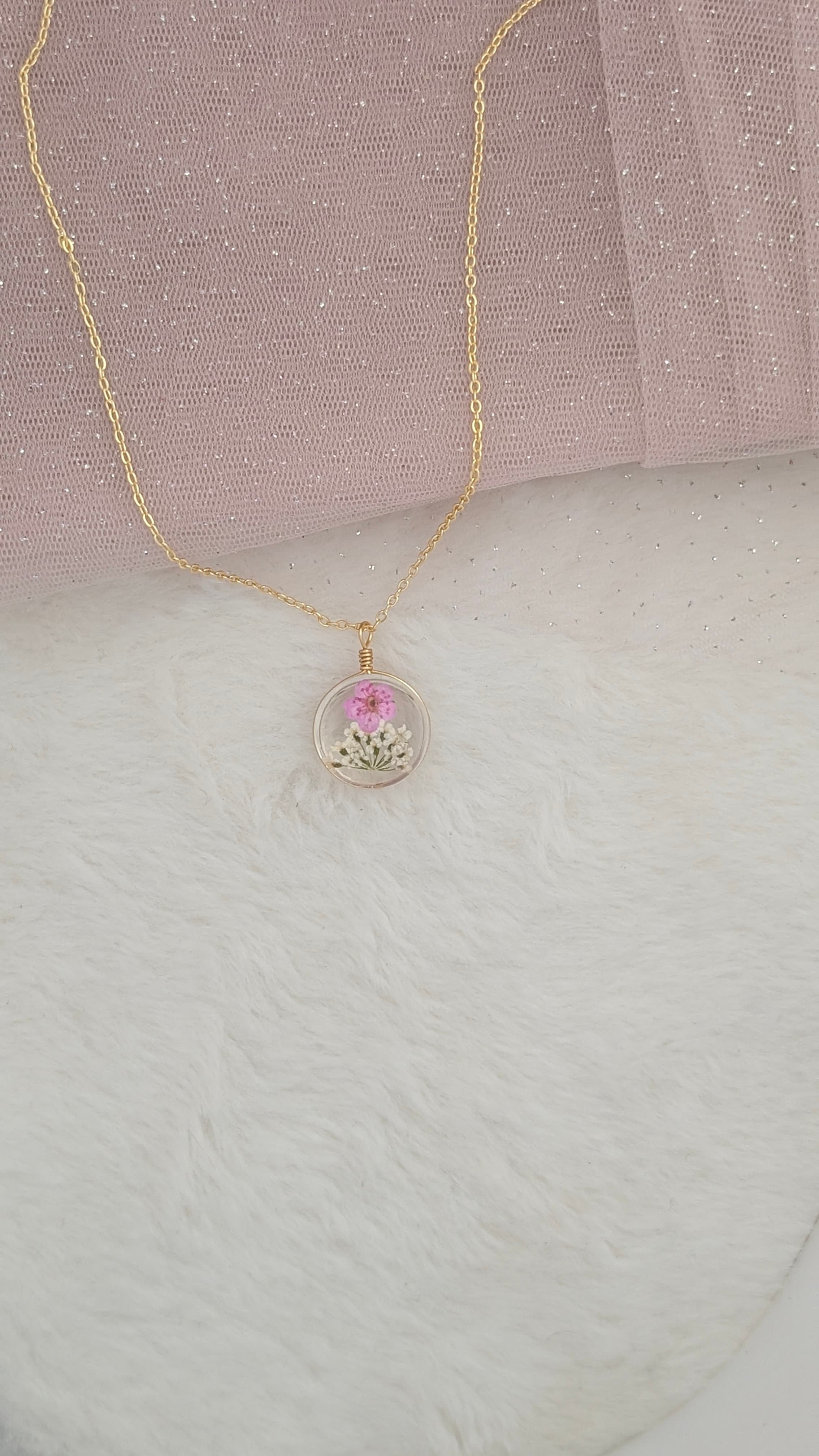 Floral Chain and Pendant Encased