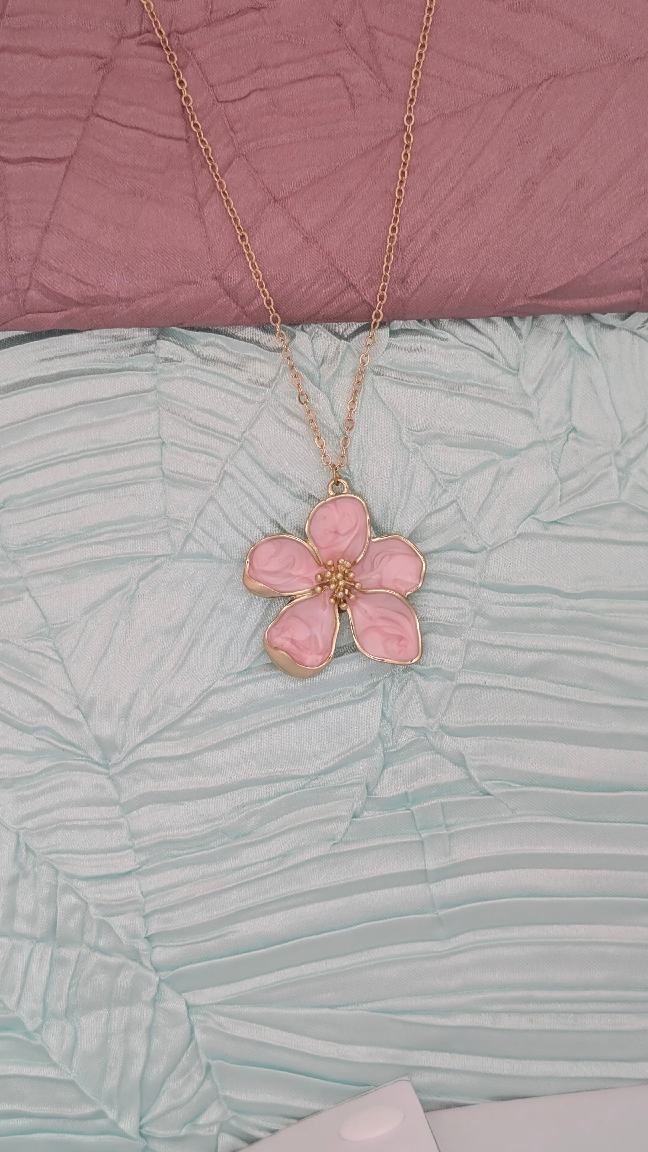 Large Pink Floral Pendant